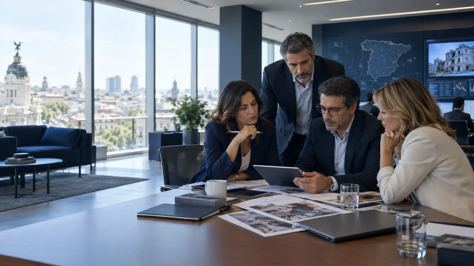 Equipo de gestión de siniestros coordinando un expediente
